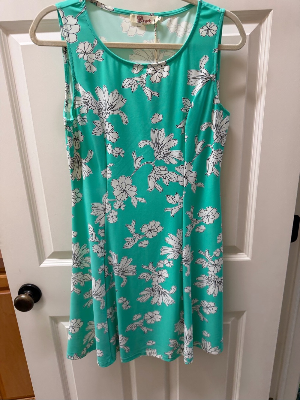 Aryeh Aqua Floral Sleeveless Mini Dress